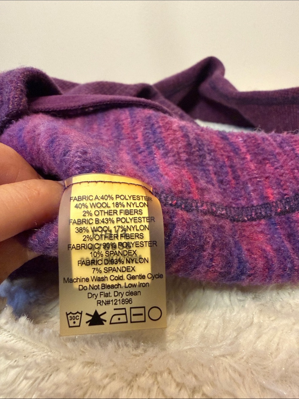 Title Nine Wool Blend Full Zip Sweater Jacket Zip Pockets Purple Outdoors SZ XS - Picture 7 of 8
